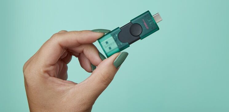 Флеш-накопитель Kingston DT DuoG2 128GB (USB + Type-C) DTDEG2/128GB - Black (989920B) Флеш-накопитель Kingston DT DuoG2 128GB (USB + Type-C) DTDEG2/128GB - Black: фото 6 из 7