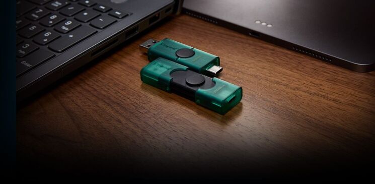 Флеш-накопитель Kingston DT DuoG2 128GB (USB + Type-C) DTDEG2/128GB - Black (989920B) Флеш-накопитель Kingston DT DuoG2 128GB (USB + Type-C) DTDEG2/128GB - Black: фото 5 из 7