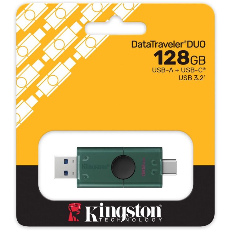 Флеш-накопитель Kingston DT DuoG2 128GB (USB + Type-C) DTDEG2/128GB - Black (989920B) Флеш-накопитель Kingston DT DuoG2 128GB (USB + Type-C) DTDEG2/128GB - Black: фото 4 из 7