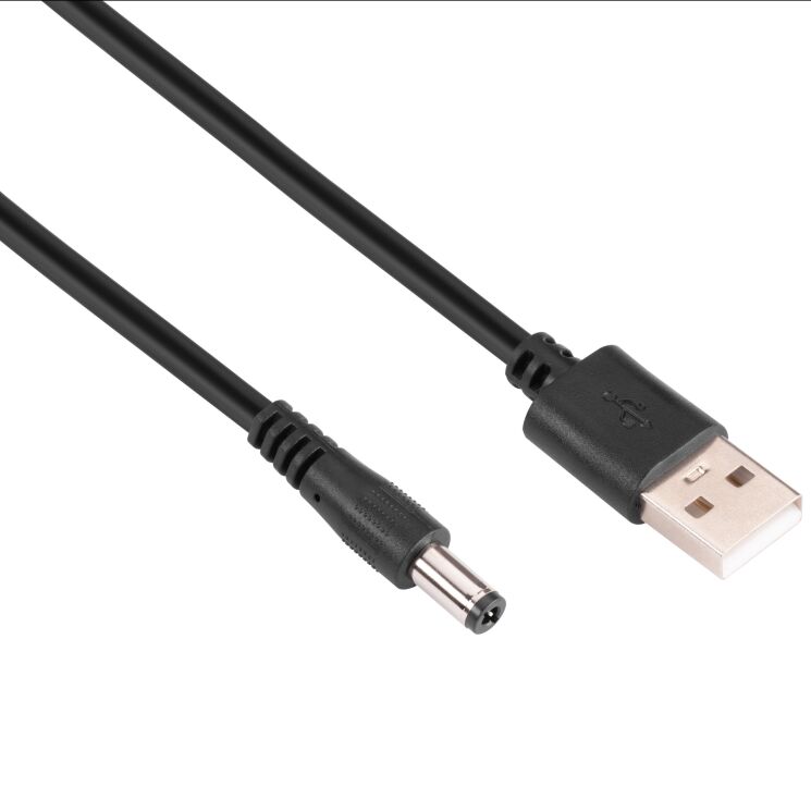 Кабель 2E USB to DC 5.5х2.5мм (5V, 1.5A, 1m) - Black: фото 2 из 3