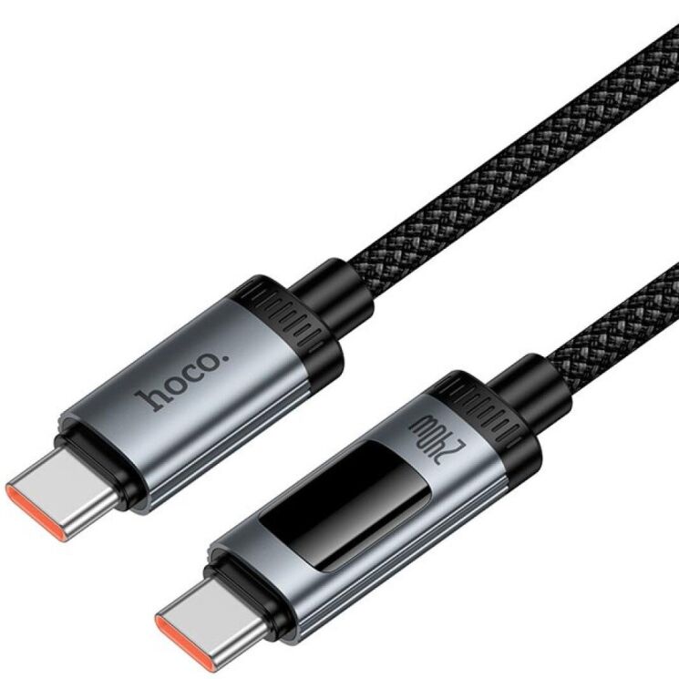 Кабель Hoco U148 Type-C to Type-C (240W, 5A, 1.2m) - Black: фото 2 з 9