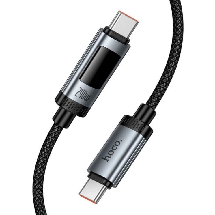 Кабель Hoco U148 Type-C to Type-C (240W, 5A, 1.2m) - Black: фото 4 з 9