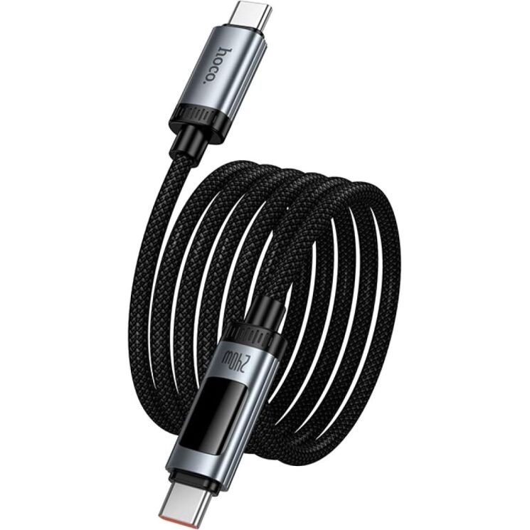 Кабель Hoco U148 Type-C to Type-C (240W, 5A, 1.2m) - Black: фото 6 з 9