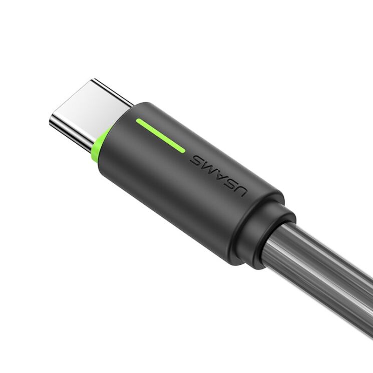 Кабель USAMS SJ734 Type-C to Type-C (60W, 3A, 1m) - Black: фото 4 з 19