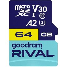 Картка пам&rsquo;ятi GOODRAM MicroSDXC Rival 64GB V30 A2 UHS I U3 R170 + адаптер (GGSM2AA-0640R12): фото 1 з 3