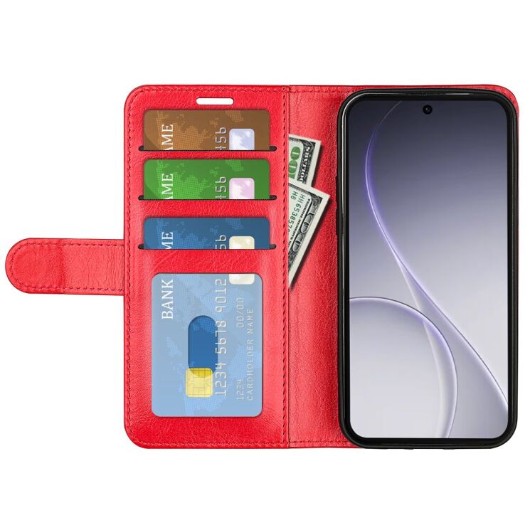 Классический чехол-книжка Deexe Wallet Style для OPPO Reno 15 F/FS - Red: фото 2 из 6
