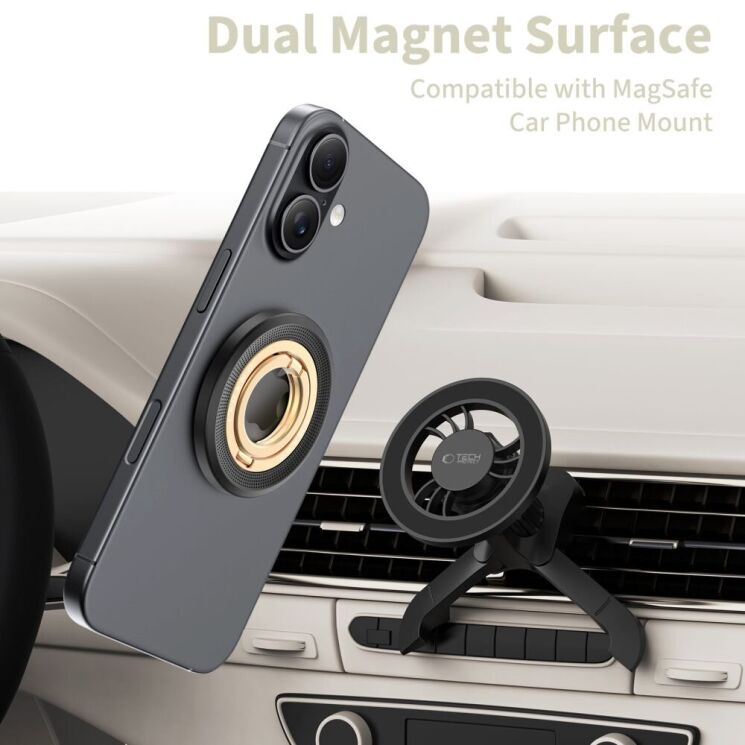 Кольцо-держатель для смартфона Tech-Protect MMR700 Magnetic - Black / Gold: фото 5 из 8