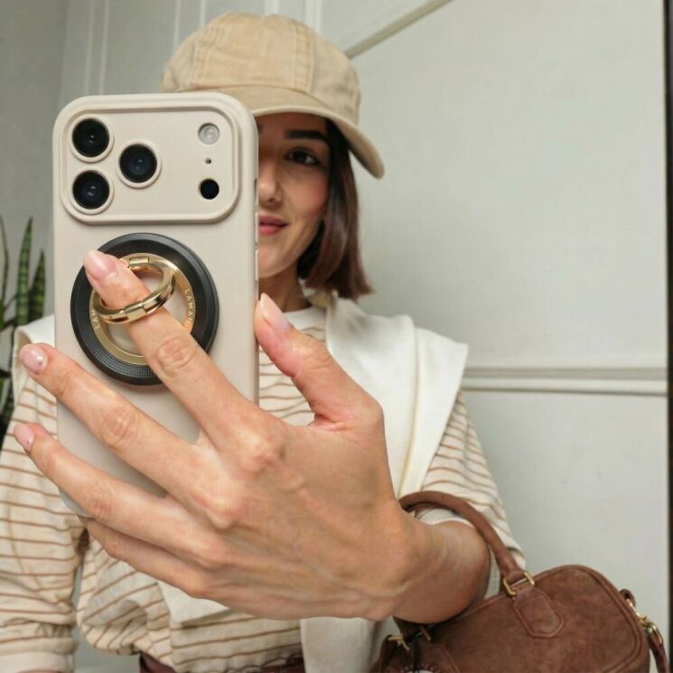 Кольцо-держатель для смартфона Tech-Protect MMR700 Magnetic - Black / Gold: фото 7 из 8