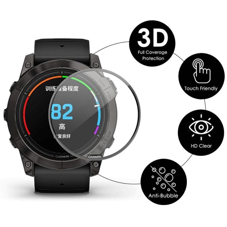 Комплект защитных пленок HAT PRINCE 3D Screen Protector для Garmin Epix Pro (Gen 2) 42mm - Black: фото 2 из 9