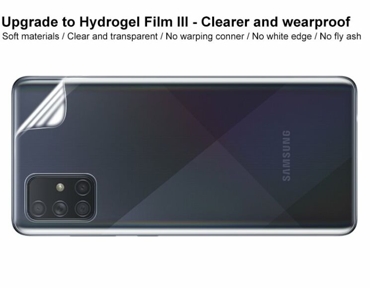 Комплект захисних плівок на задню панель IMAK Full Coverage Hydrogel Film для Samsung Galaxy A71 (A715): фото 6 з 14