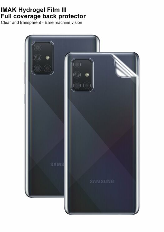 Комплект захисних плівок на задню панель IMAK Full Coverage Hydrogel Film для Samsung Galaxy A71 (A715): фото 5 з 14