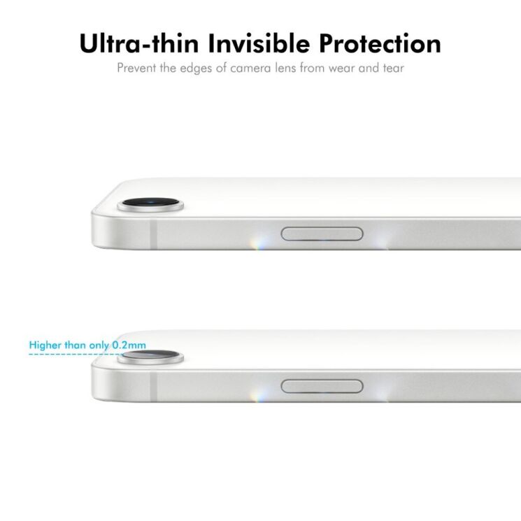 Комплект защитных стекол (2шт) на камеру ENKAY 9H Lens Glass Set для Apple iPhone 16e: фото 4 из 6