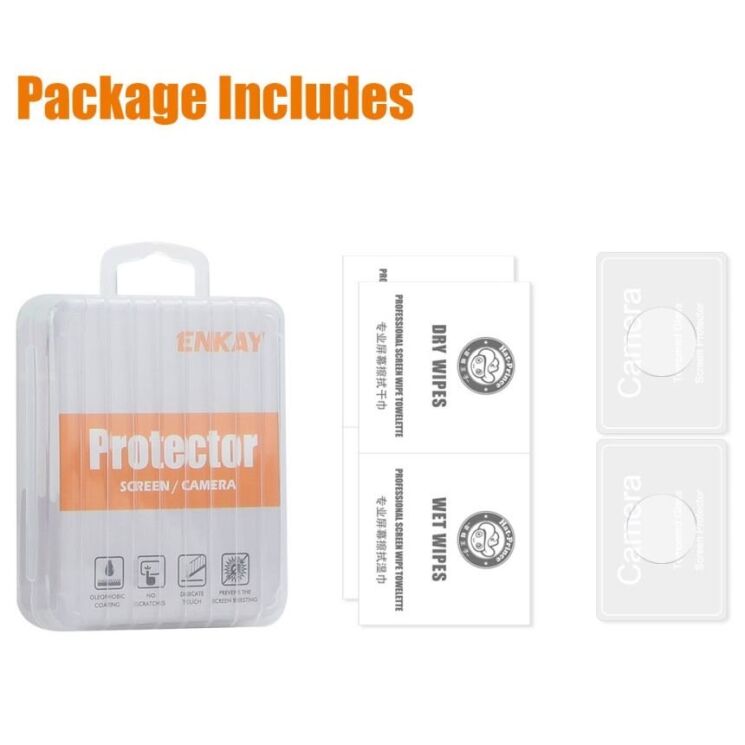 Комплект защитных стекол (2шт) на камеру ENKAY 9H Lens Glass Set для Apple iPhone 16e: фото 6 из 6