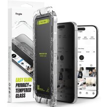 Комплект защитных стекол (2шт) Ringke Easy Slide Privacy для iPhone 16 Pro (8800274960053) - Black: фото 1 из 21