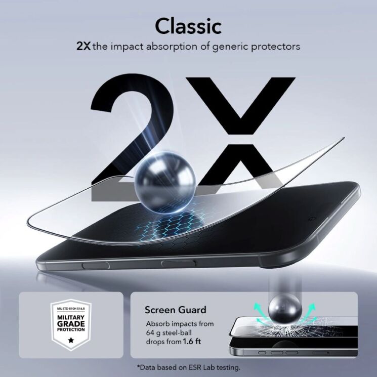 Комплект захисних стекол ESR UltraFit Classic для iPhone Air (4894240287743) - Black (390860B) Комплект захисних стекол ESR UltraFit Classic для iPhone Air (4894240287743) - Black: фото 4 з 7