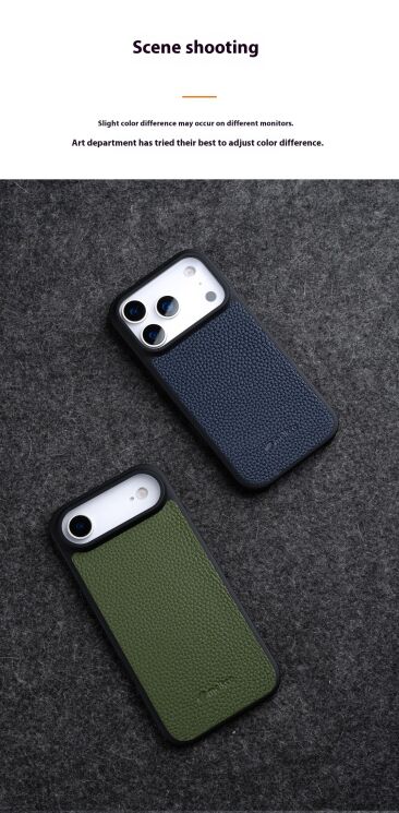 Кожаный чехол MELKCO Leather Cover MagSafe для iPhone 17 Pro - Black: фото 17 из 20