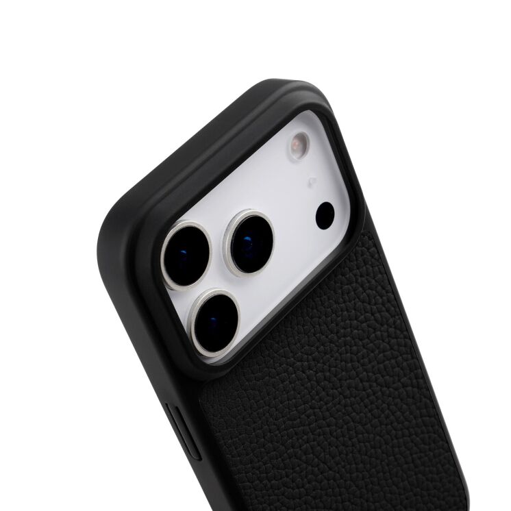 Кожаный чехол MELKCO Leather Cover MagSafe для iPhone 17 Pro - Black: фото 5 из 20