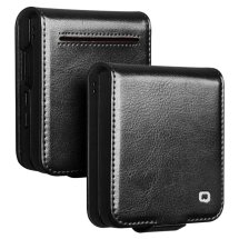 Кожаный чехол QIALINO Classic Case (FF) для Samsung Galaxy Flip 7 - Black: фото 1 из 11
