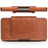 Кожаный чехол QIALINO Leather Case для смартфонов диагональю до 6.9 дюймов - Brown: фото 1 из 8