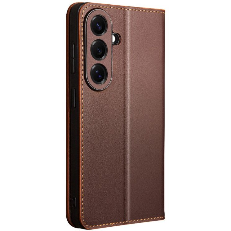 Кожаный чехол QIALINO Wallet Case для Samsung Galaxy S26 - Brown: фото 4 из 14