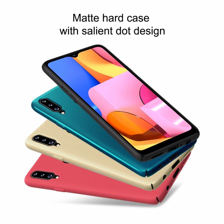 Пластиковый чехол NILLKIN Frosted Shield для Samsung Galaxy A20s (A207) - Gold: фото 5 из 14