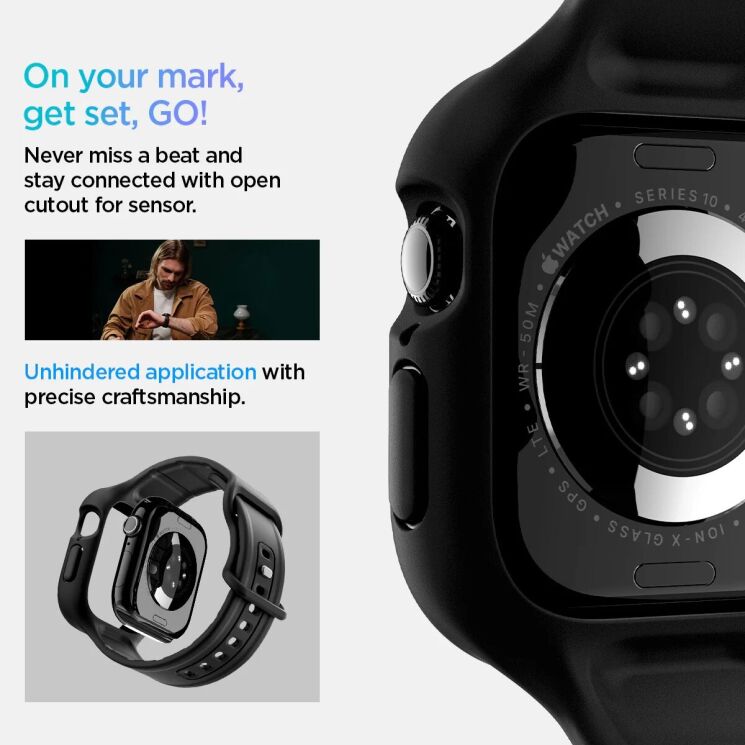 Ремешок Caseology Vault Pro by Spigen для Apple Watch 10 42 mm (ACS09390) - Matte Black: фото 14 из 17