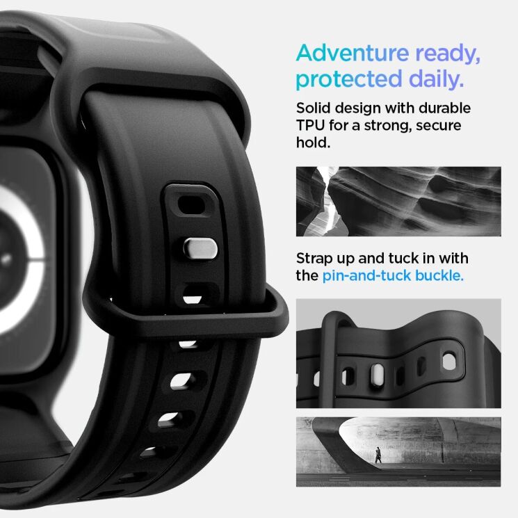 Ремешок Caseology Vault Pro by Spigen для Apple Watch 10 42 mm (ACS09390) - Matte Black: фото 15 из 17