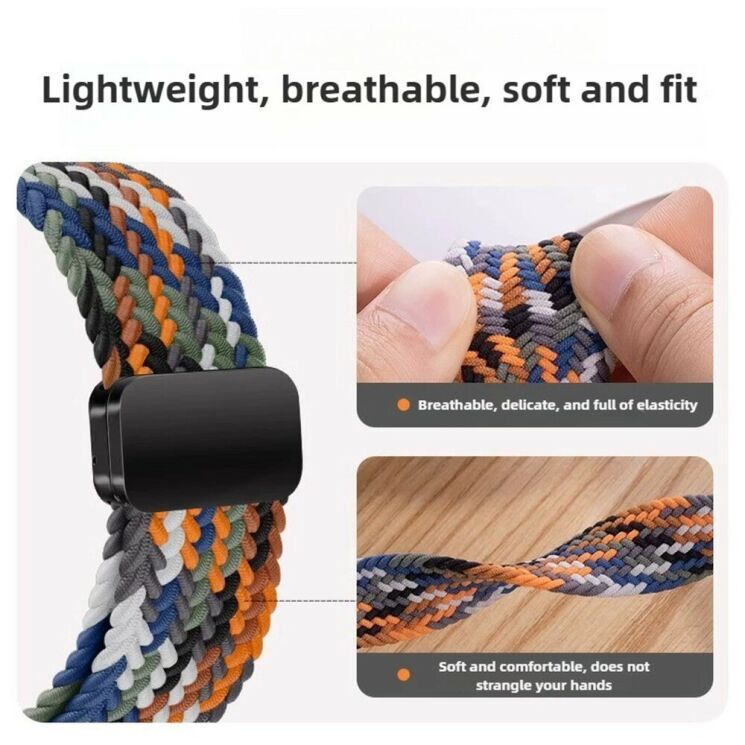 Ремінець Deexe Braided Loop для Honor Band 11 / 11 Pro - Pink: фото 3 з 6