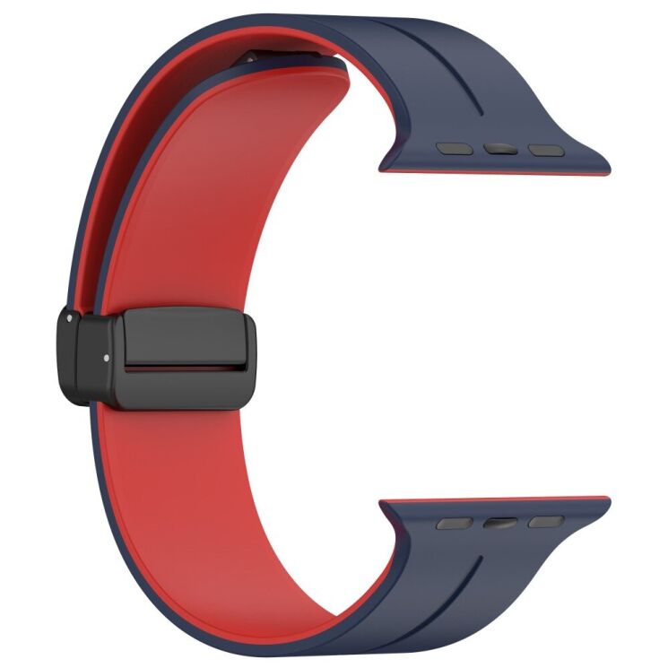 Ремешок Deexe Color Soft Line для Apple Watch 42 (Series 10/11) / 41 / 40 / SE 40 / 38 - Midnight Blue / Red: фото 3 из 7