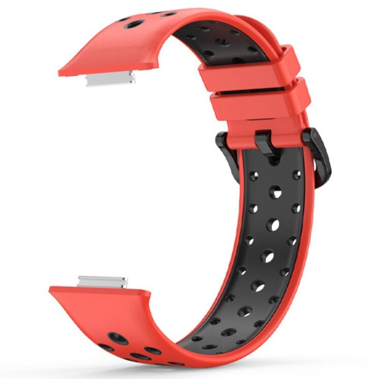 Ремешок Deexe Dot Color для Huawei Watch Fit 2 - Red / Black: фото 3 из 6