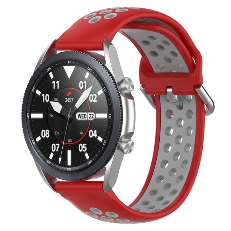 Ремешок Deexe Dual Color для Samsung Galaxy Watch 3 (41mm) - Red / Grey: фото 5 из 5