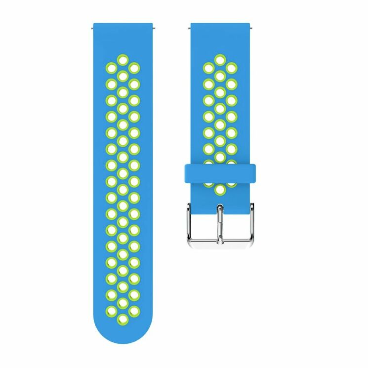 Ремешок Deexe Dual Color для Samsung Galaxy Watch 42mm / Watch 3 41mm - Sky Blue / Green: фото 3 из 4