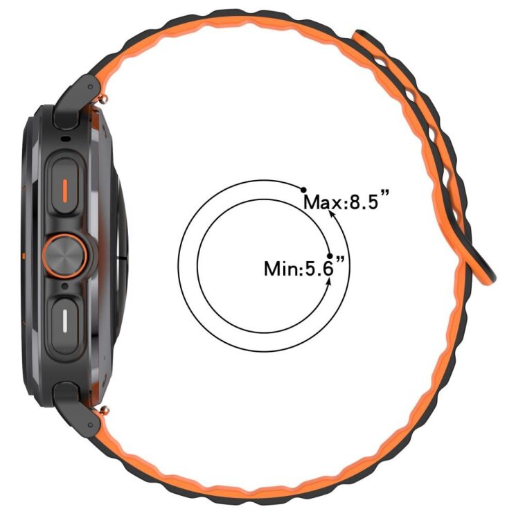 Ремінець Deexe Magnetic Band для Samsung Galaxy Watch Ultra (47mm) - Black / Orange: фото 6 з 7