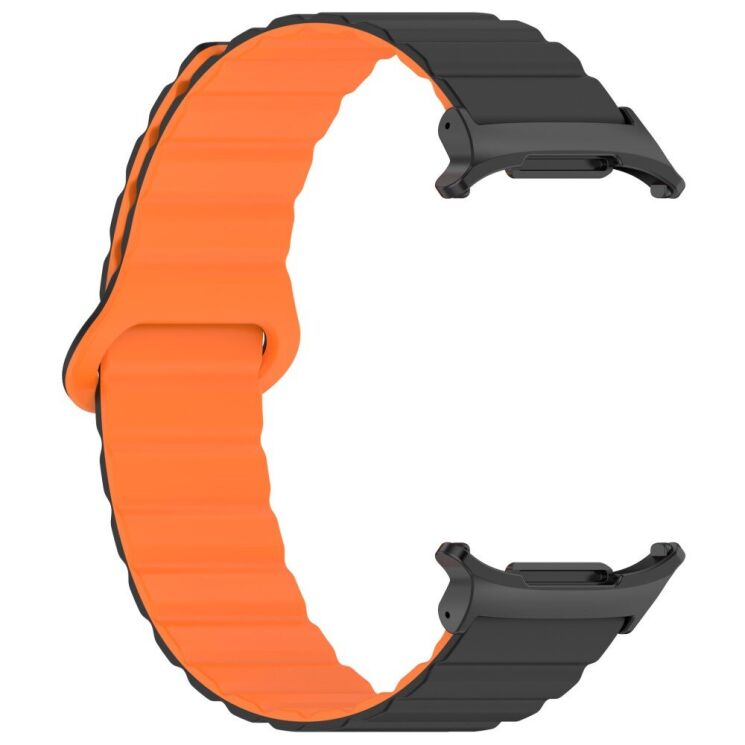 Ремінець Deexe Magnetic Band для Samsung Galaxy Watch Ultra (47mm) - Black / Orange: фото 4 з 7