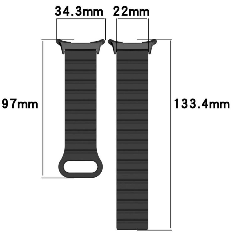 Ремінець Deexe Magnetic Band для Samsung Galaxy Watch Ultra (47mm) - Black / Orange: фото 7 з 7
