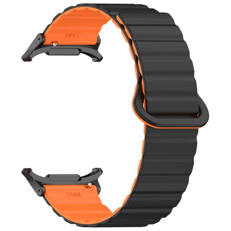 Ремінець Deexe Magnetic Band для Samsung Galaxy Watch Ultra (47mm) - Black / Orange: фото 3 з 7