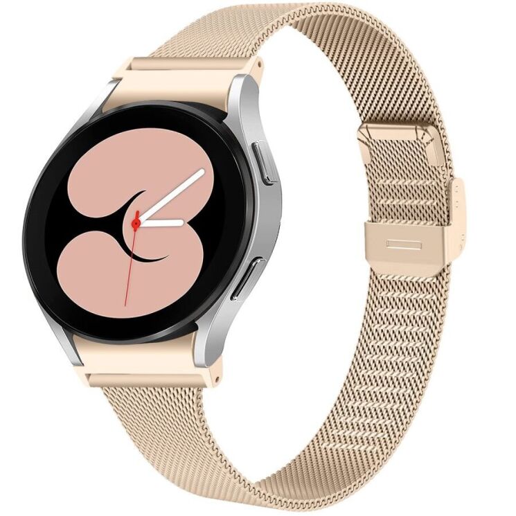 Ремешок Deexe Milanese Bracelet для Samsung Galaxy Watch 4 / 4 Classic / 5 / 5 Pro / 6 / 6 Classic / 7 / FE - Retro Gold: фото 3 из 7
