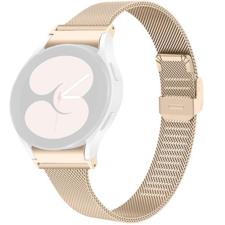 Ремешок Deexe Milanese Bracelet для Samsung Galaxy Watch 4 / 4 Classic / 5 / 5 Pro / 6 / 6 Classic / 7 / FE - Retro Gold: фото 1 из 7