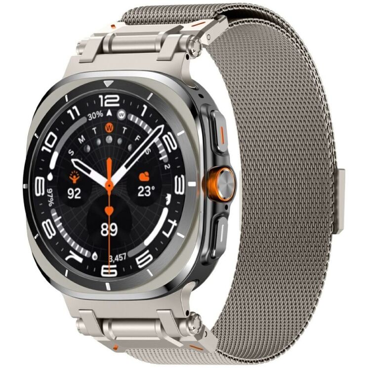 Ремешок Deexe Milanese Design для Samsung Galaxy Watch Ultra (47mm) - Titanium: фото 2 из 5