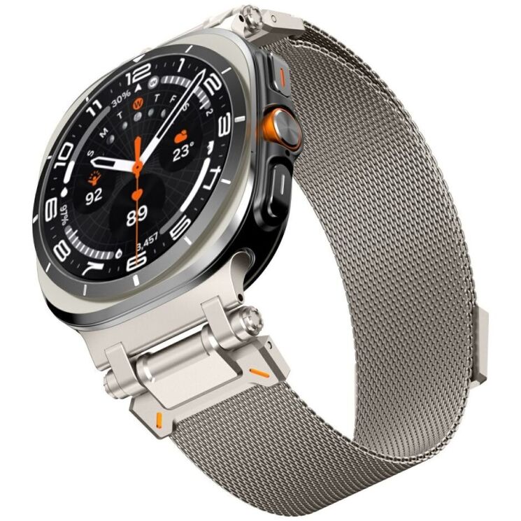 Ремешок Deexe Milanese Design для Samsung Galaxy Watch Ultra (47mm) - Titanium: фото 3 из 5