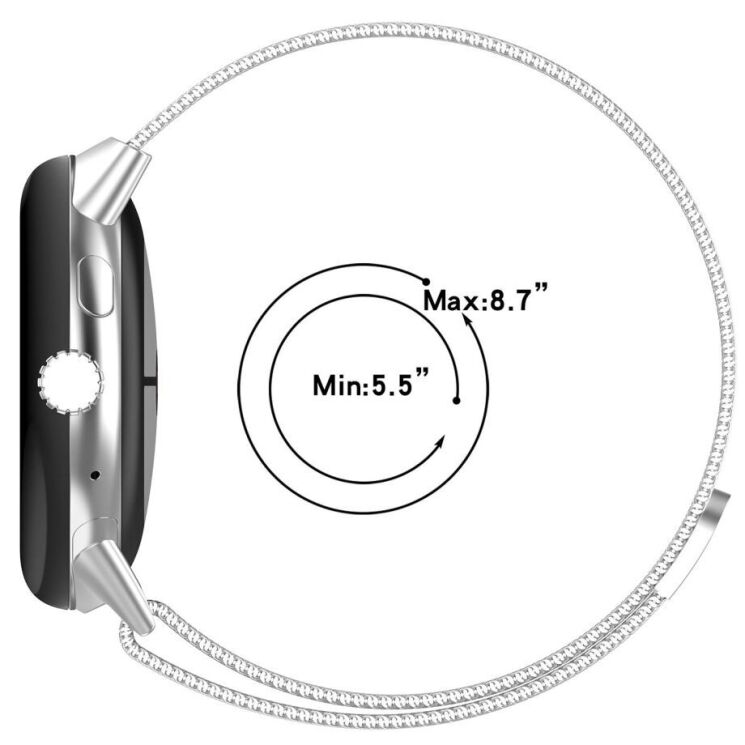 Ремешок Deexe Milanese Loop для Google Pixel Watch / Watch 2 / Watch 3 (41mm) - Rose Gold: фото 7 из 8