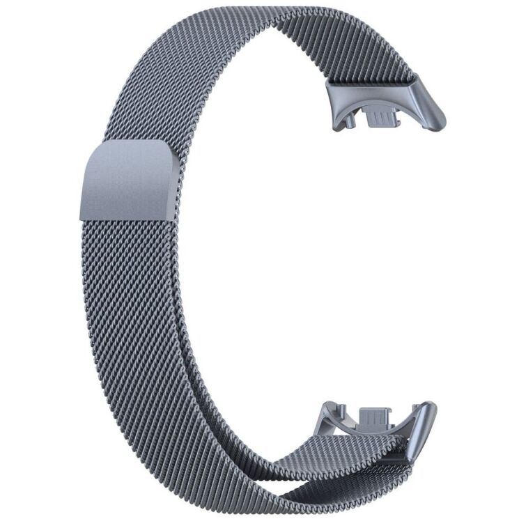 Ремешок Deexe Milanese Stainless Steel для Xiaomi Mi Smart Band 8 / 9 - Grey: фото 3 из 8
