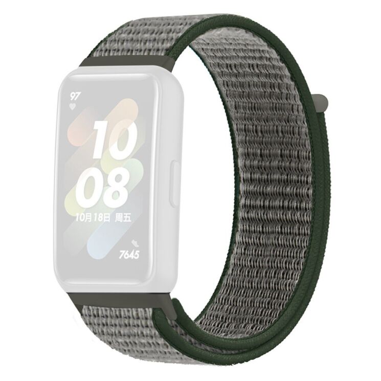 Ремешок Deexe Nylon Loop для Huawei Band 7 - Olive / Green: фото 1 из 5
