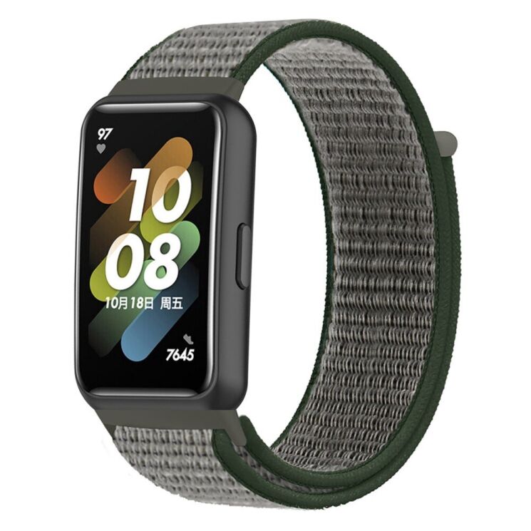 Ремешок Deexe Nylon Loop для Huawei Band 7 - Olive / Green: фото 2 из 5