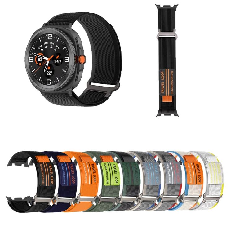 Ремінець Deexe Nylon Magic Tape для Samsung Galaxy Watch 8 (40/44mm) / 8 Classic - Blue / Grey: фото 4 з 4