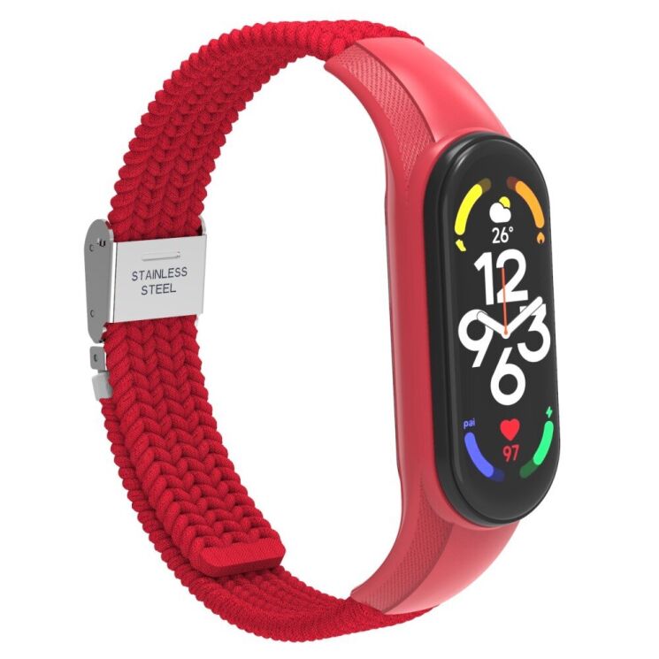 Ремешок Deexe Nylon Strap для Xiaomi Mi Band 7 - Red: фото 3 из 5