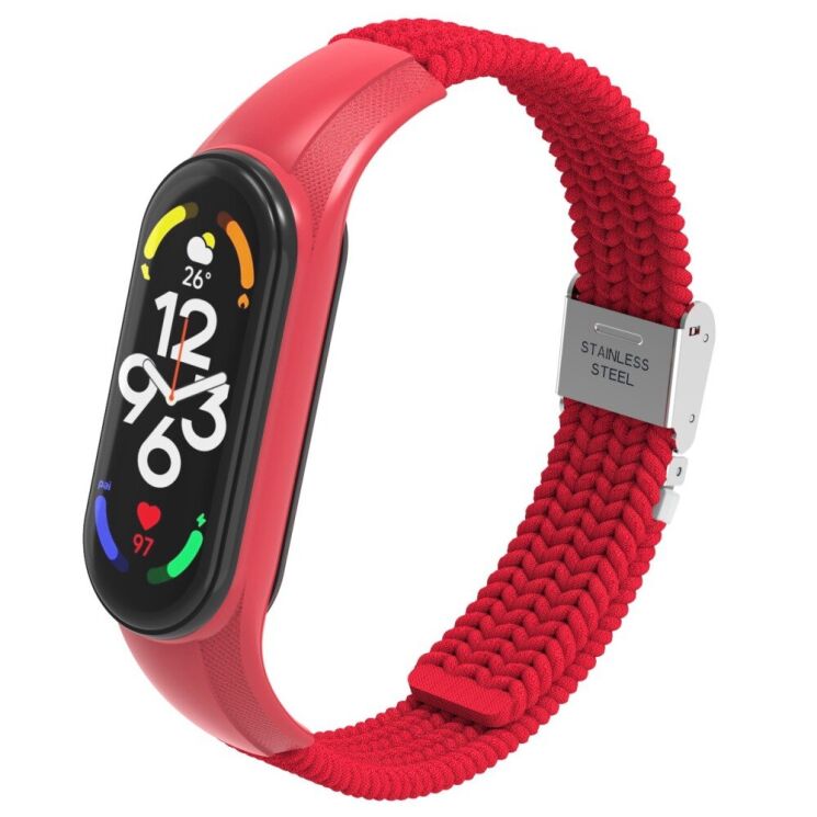 Ремешок Deexe Nylon Strap для Xiaomi Mi Band 7 - Red: фото 5 из 5