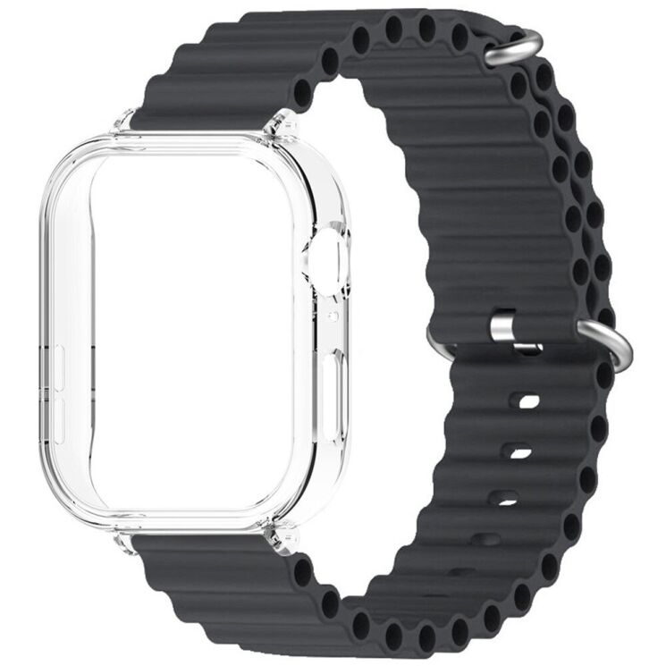 Ремешок Deexe Ocean Silicone для Huawei Watch Fit 3 - Black: фото 2 из 3
