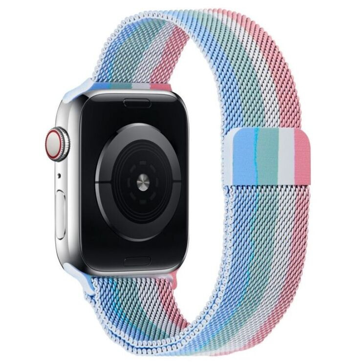 Ремінець Deexe Rainbow Loop для Apple Watch 46 / 45 / 44 / SE 44 / 42 (Series 1-3) / Ultra / Ultra 2 / Ultra 3 - Pink / White / Green / Blue: фото 1 з 4