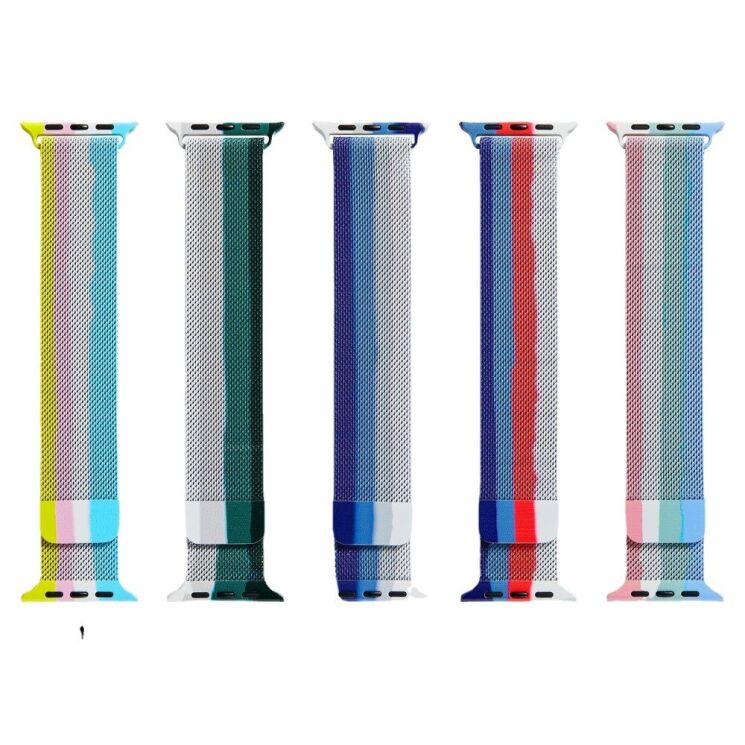 Ремінець Deexe Rainbow Loop для Apple Watch 46 / 45 / 44 / SE 44 / 42 (Series 1-3) / Ultra / Ultra 2 - Blue / Blue / Red / White: фото 4 з 4